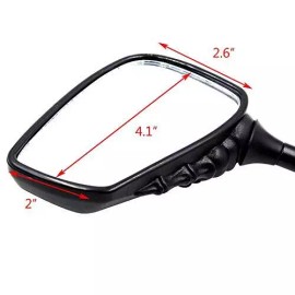 Heart Horse Pairs of Distinctive Skull Skeleton Hand 8mm 10mm Rearview Side Mirror for Mo...