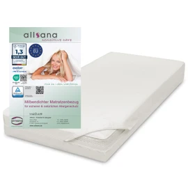 Allsana Allergy Sufferers Mattress Cover 100 x 200 x 16 cm Anti-Dust Mite Encasing Mite Protection for House Dust Allergy Sufferers