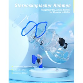 QcoQce Dry Snorkel Set, Anti-Fog and Panoramic Wide View Diving Mask, Easy Breathing and Professional Snorkel Mask with Soft Mouthpiece, Snorkel Set for Adults