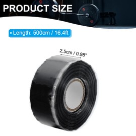 PATIKIL Grip Tape for Handles 1" x17ft, 1 Roll Self-Fusing Silicone Tape for Bike Handles Pull Up Bars Gym Equipment Plumb/Hose/Pipe Leaks Emergency, Black