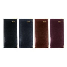 Brownline® 2026 Executive Weekly Pocket Planner, Appointment Book, 12 Months, January to December, Horizontal, Sewn Binding, 6.75" x 3.1875", Assorted Colors, Trilingual (CBE306.ASX-26)