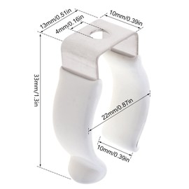 RTNLIT 10-Pack T8 U Clips Holder Bracket for 8FT LED Bulbs & Fluorescent Tubes Mounting Accessories, White Plastic Dipped Clamps Lamp Support Lampholder, Pipe Clamps to Prevent Sagging