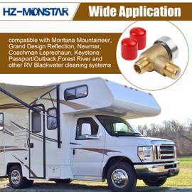 HZ-MONSTAR Brass RV Vacuum Breaker Check Valve, 571-VAC-CHK-A Camper Trailer Flusher Check Valve, 1/2 DN Male Replacement for B&B Model 571 Check Valve Replace Leaking on Black Tank System