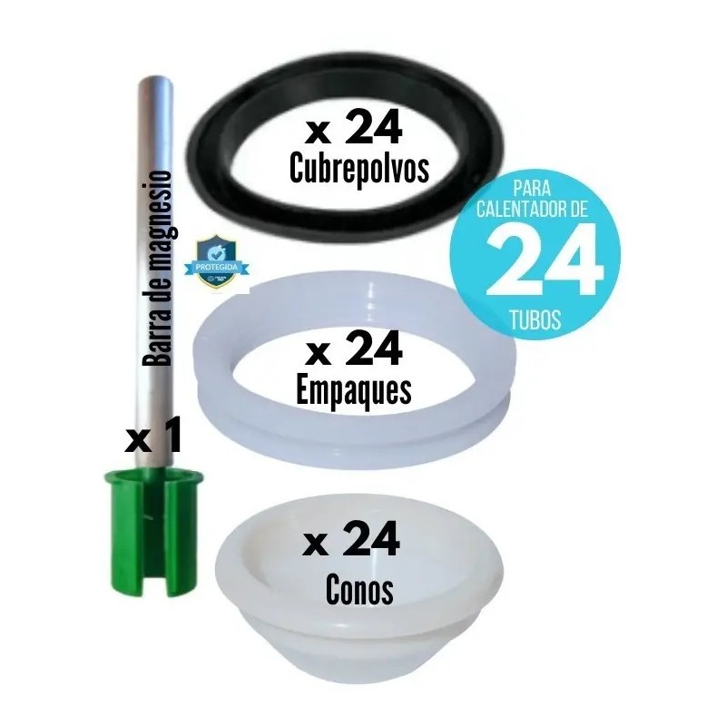 Empaque Guardapolvo Cono Barra Magnesio Calentador Solar 24