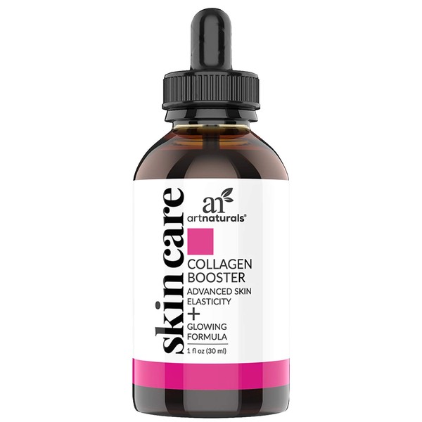 Artnaturals Collagen Booster Serum for Face - Anti-Aging Reduces Wrinkles and Boosts Collagen - Heals and Repairs Skin - Improves Tone and Texture - Hyaluronic Acid & Vitamin E - 1 oz.