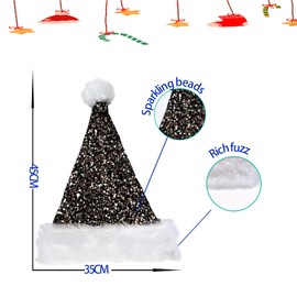 Christmas Hat Sequins for Kids Adults 30x45cm Luxury Christmas Hat Plush Santa Hat Unisex Santa Hat Santa Hat Santa Hat Costume Gifts for Women