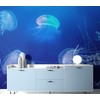 Jellyfish Floating Underwater Wall Mural. Deep Blue Ocean/Aquarium Theme Peel