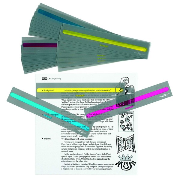 Roylco Reading Bright Colored Highlight Strips for Practicing Reading Skills - Set of 30