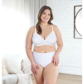 Bestform Women's 5006255 Cotton Wireless Bra with Lightly Lined Cups, White | White, 36D