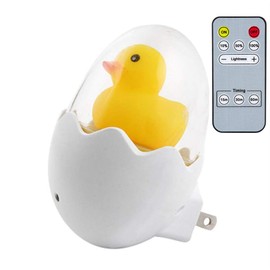 LED Night Light for Kids - Remote Controller of Brightness and Timing, Yellow Duck,Timing Control (Duck-A)