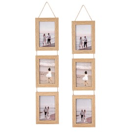 Photo Frame - Collage Picture Frames 4x6 for Multiple Pictures,3 Openings Vertical Hanging Photo Frame Set for Wall Decor