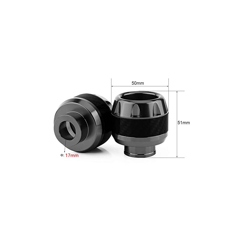 Qiilu frame sliders for motorcycle, 1 Pair of Carbon Fiber