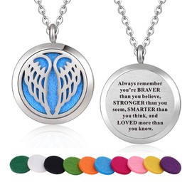 Stainless Steel Flower Aroma Therapy Aromatherapy Essential Oil Diffuser Necklace Locket Pendant (Style 19)