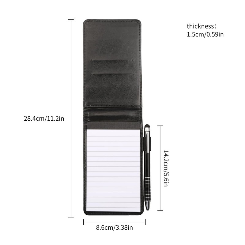 Tabanzhe Leather Pocket Notebook A7 - Mini Portable Memo Notepad,