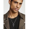 GOLDCHIC JEWELRY Baseball Cross Necklace for Men, 316L Stainless Steel