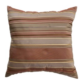 CAIT CHAPMAN HOME COLLECTION Pure Silk Multi-Color Stripe Decorative Throw Pillow Covers, 18"x18" (Thistle)