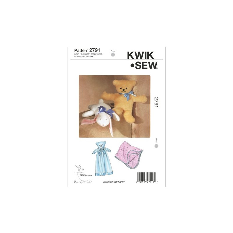 Kwik Sew K2791 Bear Blanket Sewing Pattern, Teddy Bear
