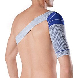Bauerfeind - OmoTrain S - Shoulder Support - Helps Provide Support for Shoulder Joint & Mobility to Restore Function, Helps Relieve Pain - Right Shoulder - Size 1 - Color Titanium