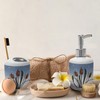 Ambesonne Cattail Soap Dispenser & Toothbrush Holder Set, Illustrated Nature