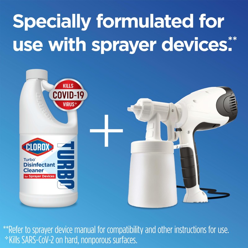 Turbo Disinfectant Cleaner for Sprayer Devices, Bleach-Free, Kills Cold and