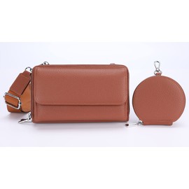 irisaa Handy Umhängetasche Damen Crossbody Bag, 3 in 1 Schultertasche mit abnehmbarer Münzbörse breitem Riemen, Multi Tasche RFID Geldbörse, DKB Farbe:Uni Altrosa