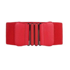 Oyccen Women's Wide Waist Cinch Elastic Stretchy Dress Belt, Red, One Size