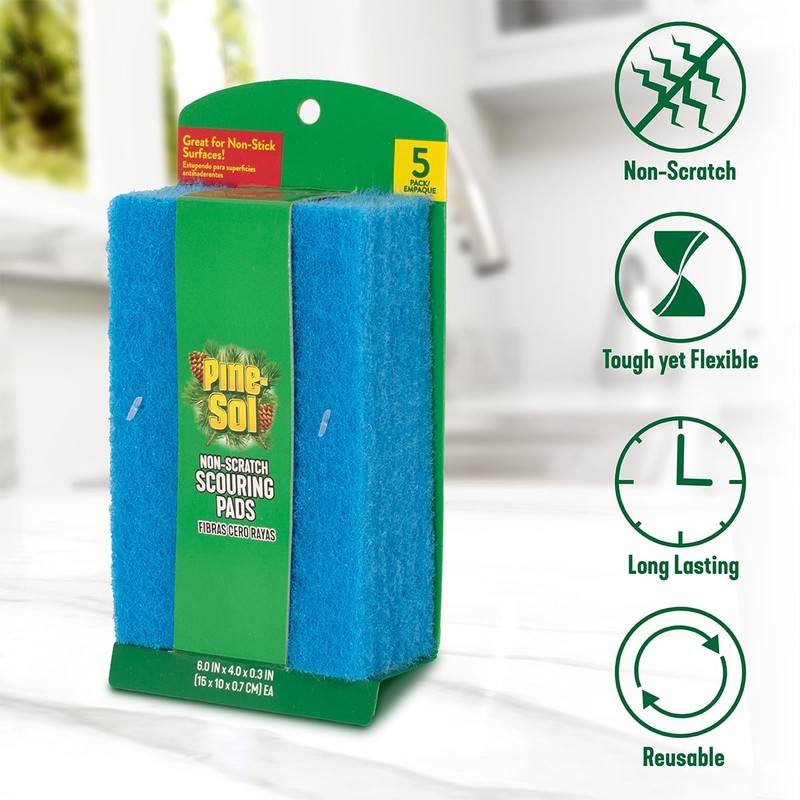 Pine-Sol Non Scratch Scouring Pads - Household Scrubbing Tool for