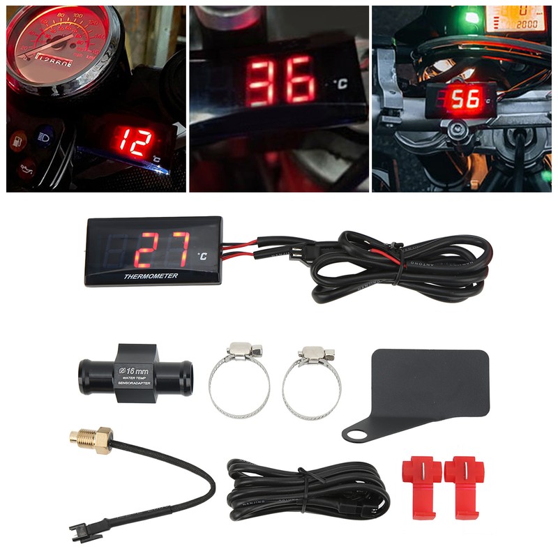 Universal Motorcycle DC12V LCD Screen Slim Water Temperature Gauge With
