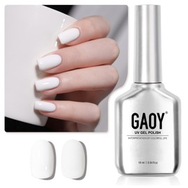 GAOY White Gel Nail Polish, 16ml Soak Off Gel Polish, UV Light Cure for Nail Art DIY Manicure at Home, 2027 Flawless White