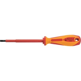 BONDHUS Negative Insulation (VDE) Screwdriver Blade 1.4 inches (3.5 mm) x Shaft Length 3.9 inches (100 mm) [Total Length: 7.9 inches (200 mm) Grip Diameter: 1.0 inches (26 mm)] No. 2402