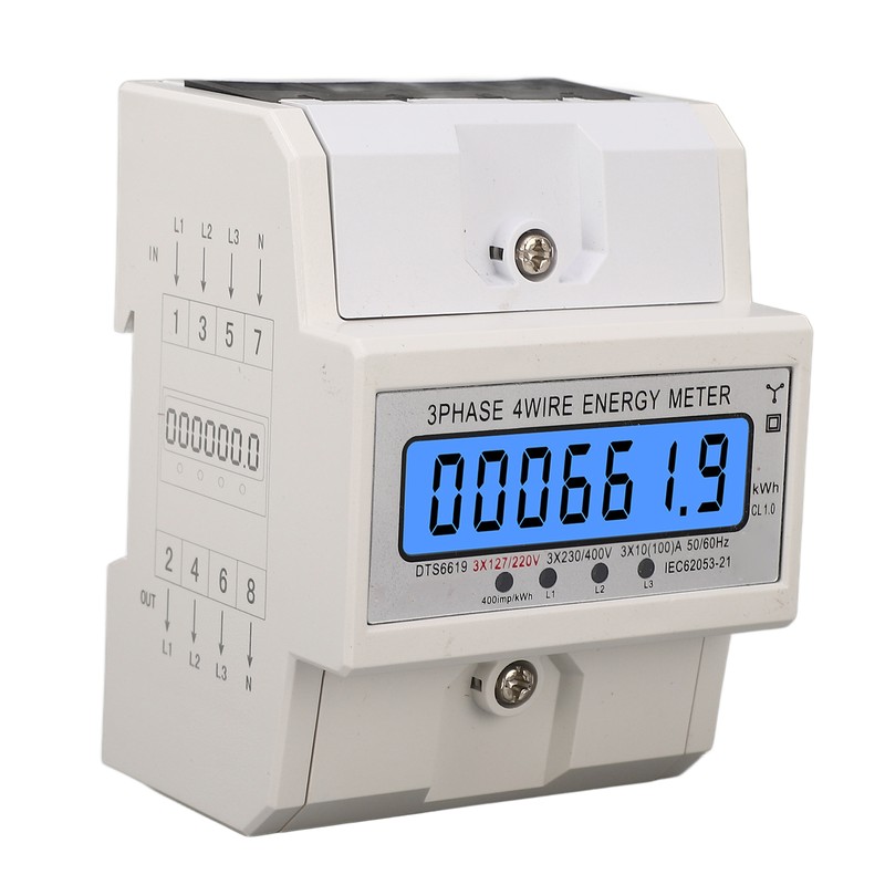 Digital Energy Meter 3 Phase 4 Wire KWh Electricity Wattmeter