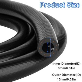 mxuteuk 5/16 inch (8 mm) ID Fuel Line Kits 2 Metre Fuel Line + 2 Pieces 1/4 x 5/16 Inch Gas Inline Fuel Filter with Magnet + 10 Pieces 15/32-9/16 Inch Mini Fuel Hose Clamps Adjustable