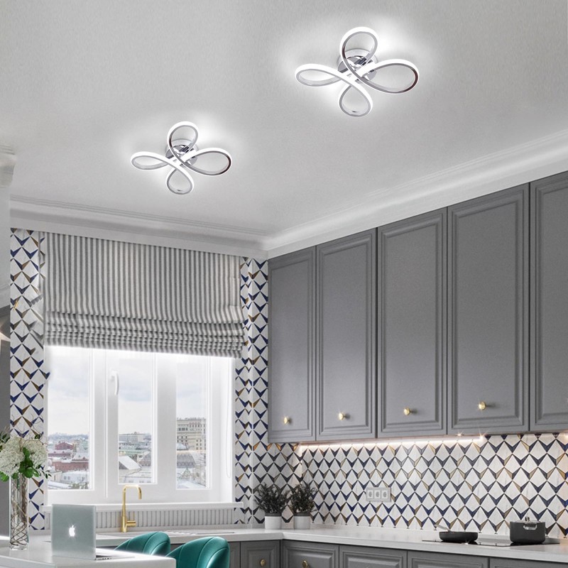 ADISUN Modern LED Ceiling Light, 6000K Semi Flush Mount Ceiling