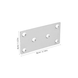 iplusmile 10Pcs Flat Corner Brace Braid Stainless Steel Coupling Plate Connector Repair Bracket Flat Straight Brace Bracket Furniture Wood