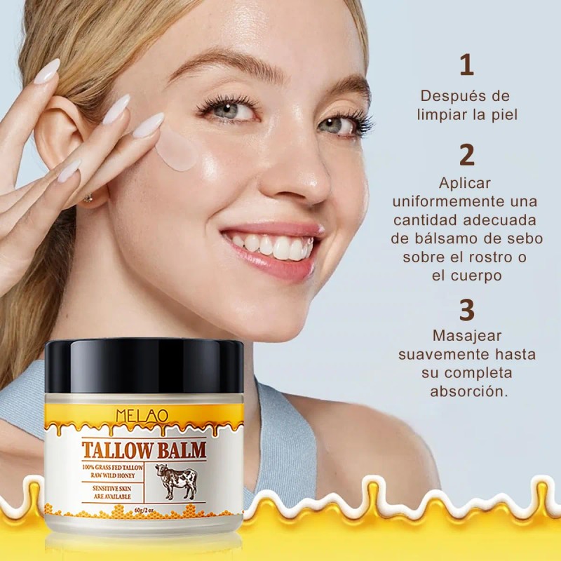 2 Frascos De Sebo De Carne Creme Facial Para Cuidados