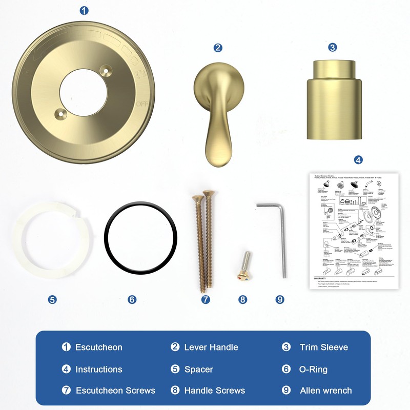 Replacement for D Faucet 13 Series Single-Function Shower Valve Trim