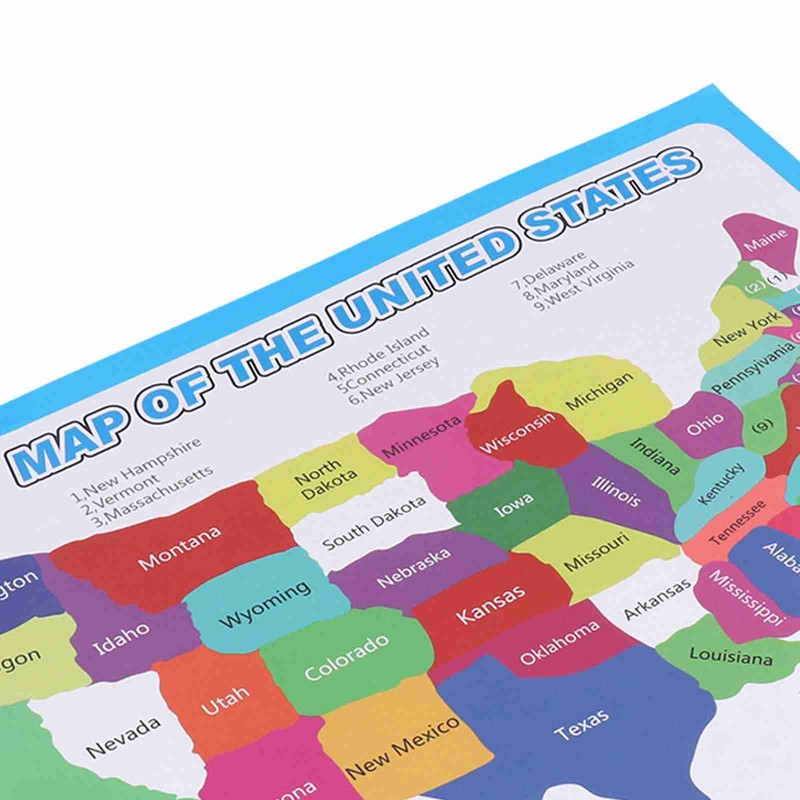 10pcs United States Map Easy to Read USA Ideal Wall