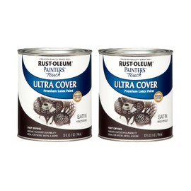 Rust-Oleum 242018-2PK Painter's Touch Latex Paint, Quart, Satin Espresso, 1 Quarts (Pack of 2)
