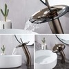RODDEX Waterfall Bathroom Faucet Glass Single Handle Solid Brass Basin