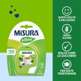 Misura Stevia Dolcificante in Compresse, Zero Calorie, Senza Glutine, Dolcificante di Origine Naturale, Confezione Apri e Chiudi Portatile, 120 Compresse