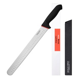 BOLEXINO 12 Inch Carving Slicing Knife, Sharp Premium Ham Slicer knife, Great for Slicing Roasts, Meats, Fruits and Vegetables (12" carving knife)
