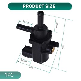 Polcatay Vacuum Switch Valve, High Temperature Resistant Valve Vacuum Switch, 2 Pin Plug and Play Modification Parts 90910-12259 90910-12272, Compatible with Corolla Highlander Sienna Avalon (Black)