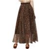 L'VOW Leopard Skirt for Women High Waist Leopard Print Maxi