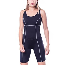 Aquarti Women's Swimming Costume with Leg Closed Back, black