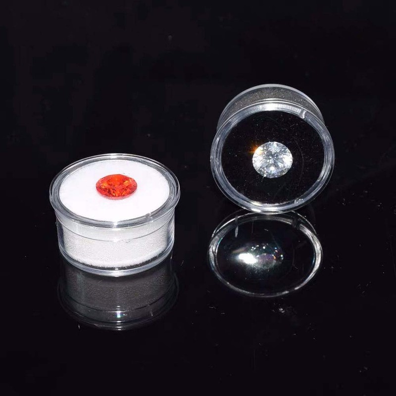 luzen 12Pcs Small Loose Diamond Gemstone Display Box Round Jewelry