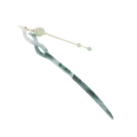 BESPORTBLE Traditional Chinese Tassel Hairpin with Green Pendant Asian Hair Accessory for Women Comfortable Ancient Style Hair Stick for Hanfu Bridal Wear and Special Occasions