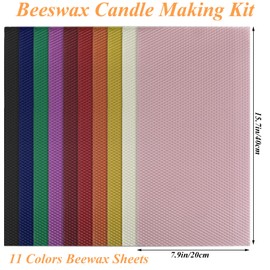 LDXDRU 11pcs Beeswax Sheets for Candle Making 8" x 16" Beeswax Candle Making Kit for DIY Candle 11 Bright Colors Candle Rolling Kit Art Craft