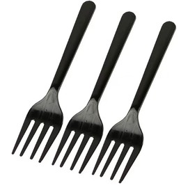 100pcs Black Plastic Forks