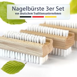 Peggy Perfect Nail Brushes Set of 3 - Hand Brush Hand Wash Brush Made of Certified Beech Wood with Synthetic Fibre Bristles Hard & Soft Kids Hand Brush - Finger Brush - Fingernail Brush & Hand Wash