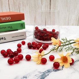 Zalaxt 120 pcs Red Glass Marble, 1.4 Pound Red Vase Fillers for Centerpieces, Glass Marbles for Vases Table Scatter, Aquarium and Fish Tank Pebbles